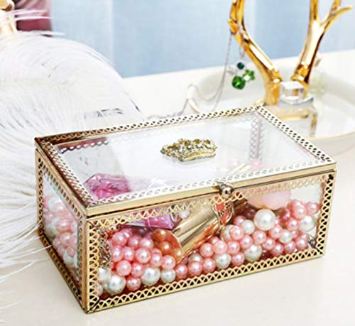 WANDOM Europäische Schmuckschatulle Lippenstift Aufbewahrungsbox Schatzkiste Ring Ohrringe Schmuck Geschenkbox Desktop Storage Finishing