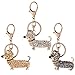 GOOTRADES Set of 3 Bling Dog Dachshund Keychain Handbag Pendant Car Decor Key Ring