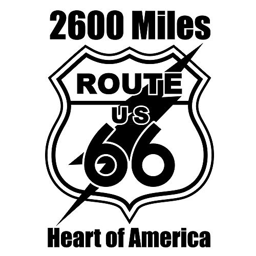 Amazon.co.jp: ルート66ステッカー「黒」 [5年耐候 曲面対応シート使用