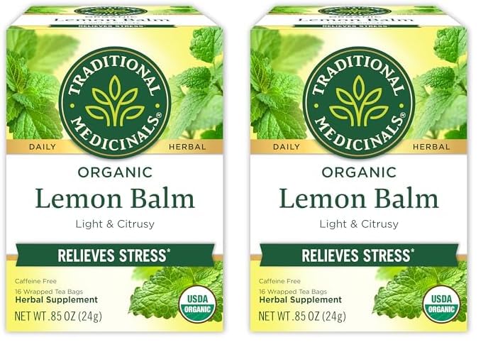 Traditional Medicinals Organic Lemon Balm Herbal Tea, Calming and...