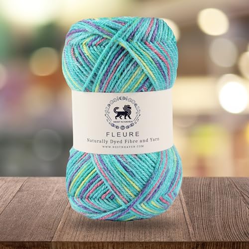 Image of Nestnhaven Acrowools Fleure Hand Knitting and Crochet Yarn. Pack of 1 Ball - 100gms. Shade no - NNHF (Multicolor12) | (800 Gm)