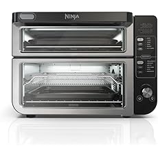 Ninja Double Oven with FlexDoor, FlavorSeal & Smart Finish, Air Fry, Bake, Roast, Toast, Fry, Pizza, Convection Oven, 13-in-1, Black, DCT402BK