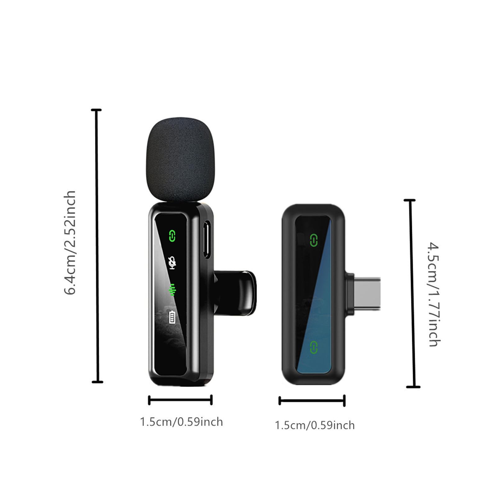 Draadloze lavalier microfoon voor iPhone/Android, mini draadloze microfoon ruisonderdrukking/mute voor opname, live stream, YouTube, TikTok, Facebook, automatische synchronisatie (geen app en Bluetooth vereist