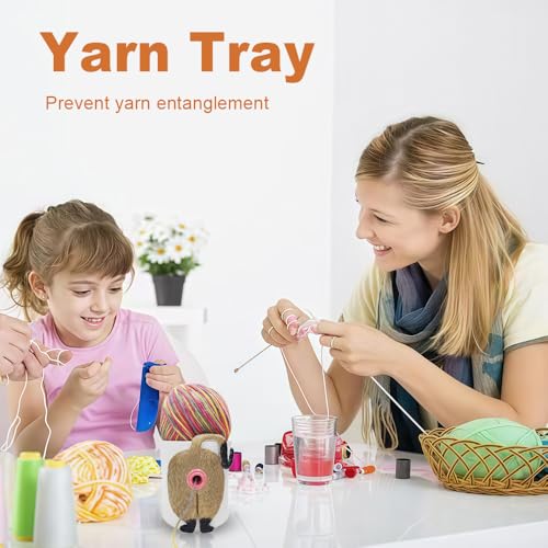 Image of Yarn Bowls for Crocheting Knitting Cat Butt Yarn Bowls with Holes for DIY Knitting Crocheting with 5PCS Knitting Needles (White)