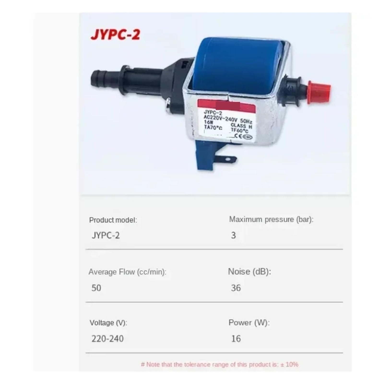 Kondari Electromagnetic Pump JYPC-2 16W 220V-240V electromagnetic Pump Garment Steamer Water Pump