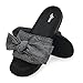 FUNKYMONKEY Women's Fashion Slide Sandals with Bowknot, Soft Denim Fabric Upper & Comfortable EVA Sole - Lightweight Slip-On Slides for Summer, Beach, Pool, and Casual Wear(9 M US, Black)