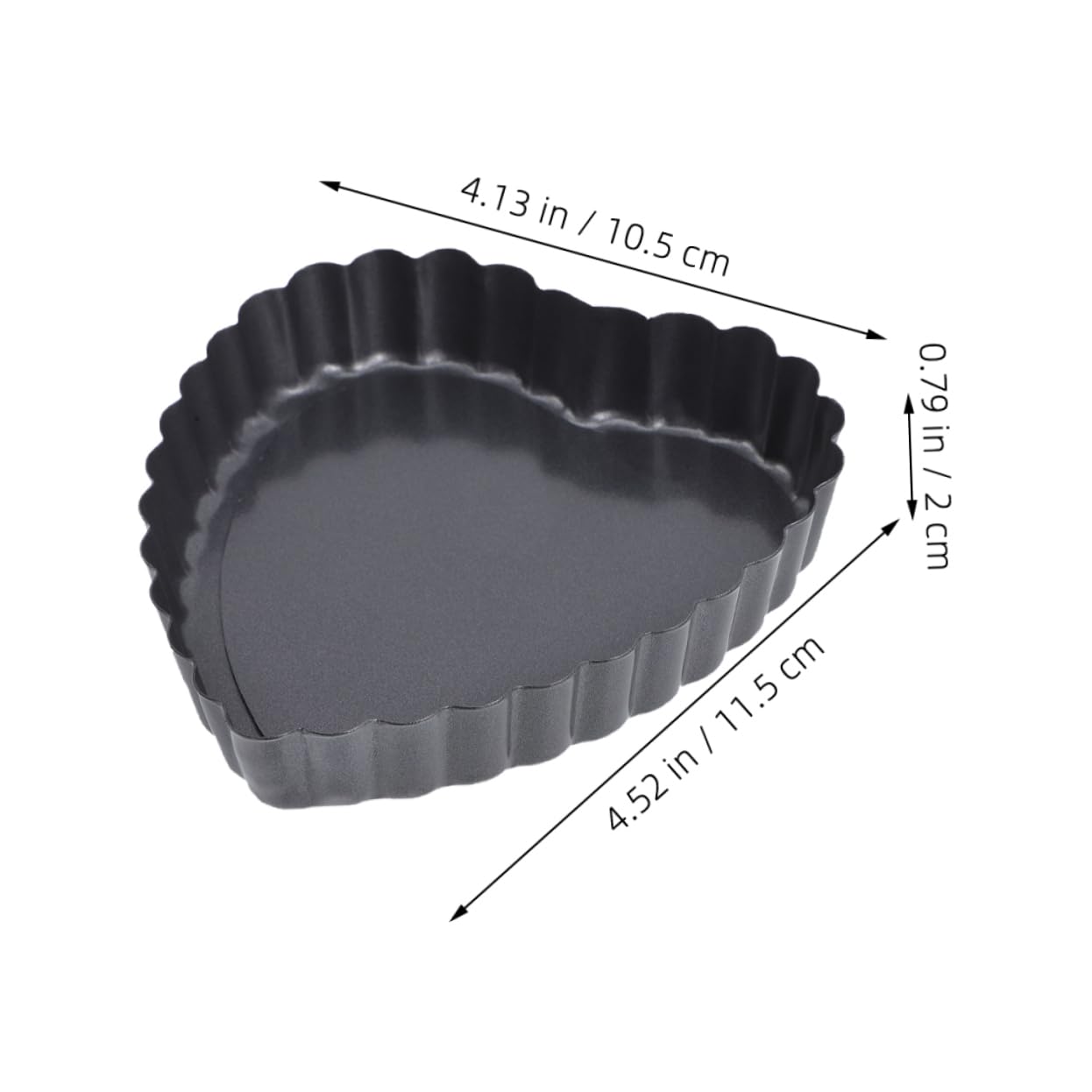 IMIKEYA Mini Tortiere Cuore con Fondo Removibile e Rivestimento Antiaderente Design Elegante a Onde Set 6 Pezzi in Acciaio al Carbonio per Cucina e Dolci Fatti in Casa