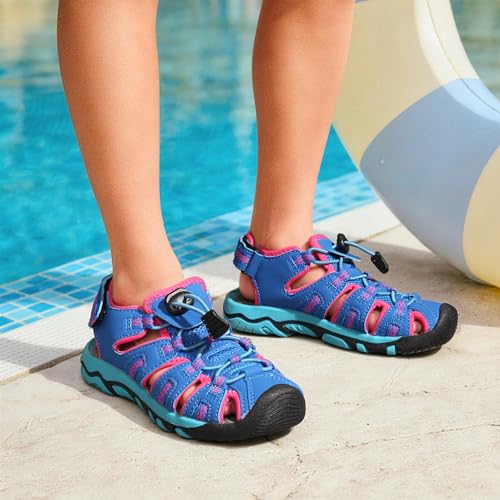 Image of DREAM PAIRS Boys Girls Summer Outdoor Athletic Sport Sandals Walking Water Hiking Hook and Loop Adjustable Multicolor for Toddler /Little /Big Kids