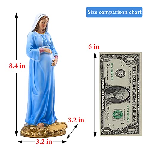 Estatua Virgen María Embarazada Resina 8.4 pulgadas miniatura 2