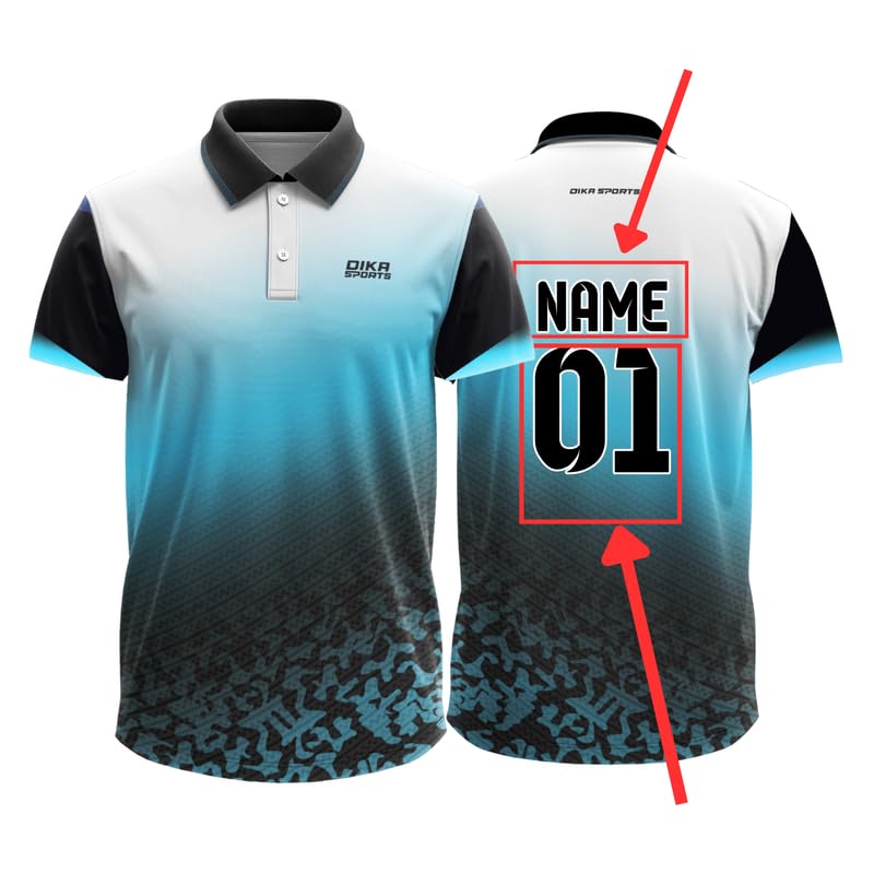 Dika SportsCustom Sports Cricket Jersey Customise t-Shirt for Men Personalised Name | 2 Year to 5XL