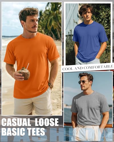 Image of Neer 3 Pack Big and Tall T-Shirts for Men L-7xl Tops | Large Casual Stretch Workout Tees, Short Sleeve Crewneck Oversized Shirts, Classic Summer Outfits, Comfy Basic Loose Clothes