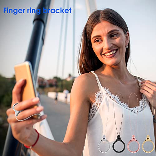 Cobee 538395_2-LYJ-03-1 Cell Phone Ring Straps, 4 Pcs Phone Finger Ring Holders, Phone Grip Holder Phone Loop Charm Phone Ring Kickstand Holder Phone Finger Ring Chain Lanyard thumb #5