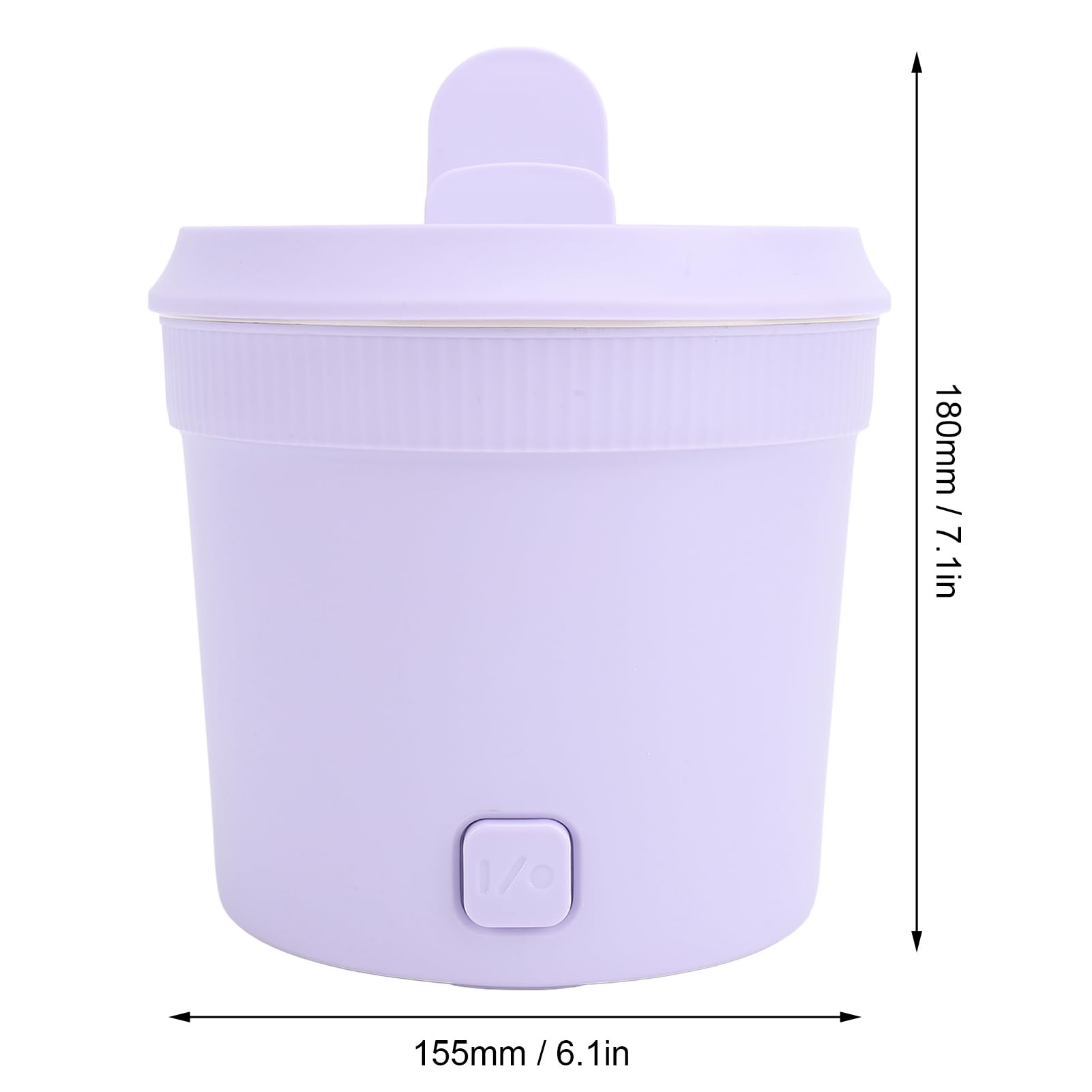 1L Electric Noodle Cooker, Stickproof Electric Ramen Cooker with Visual Lid Phone Slot for Frying Hot Pot Violet, Suitable for 1 to 2 People
