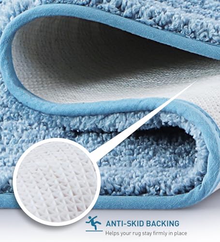 Image of Obsessions Soft & Plush Bath Mat | Quick Dry, Stain & Skid Resistant | Luxuriously Soft, Long Lasting Color | TPR Latex Backing, Size 50x80 cm, Aqua