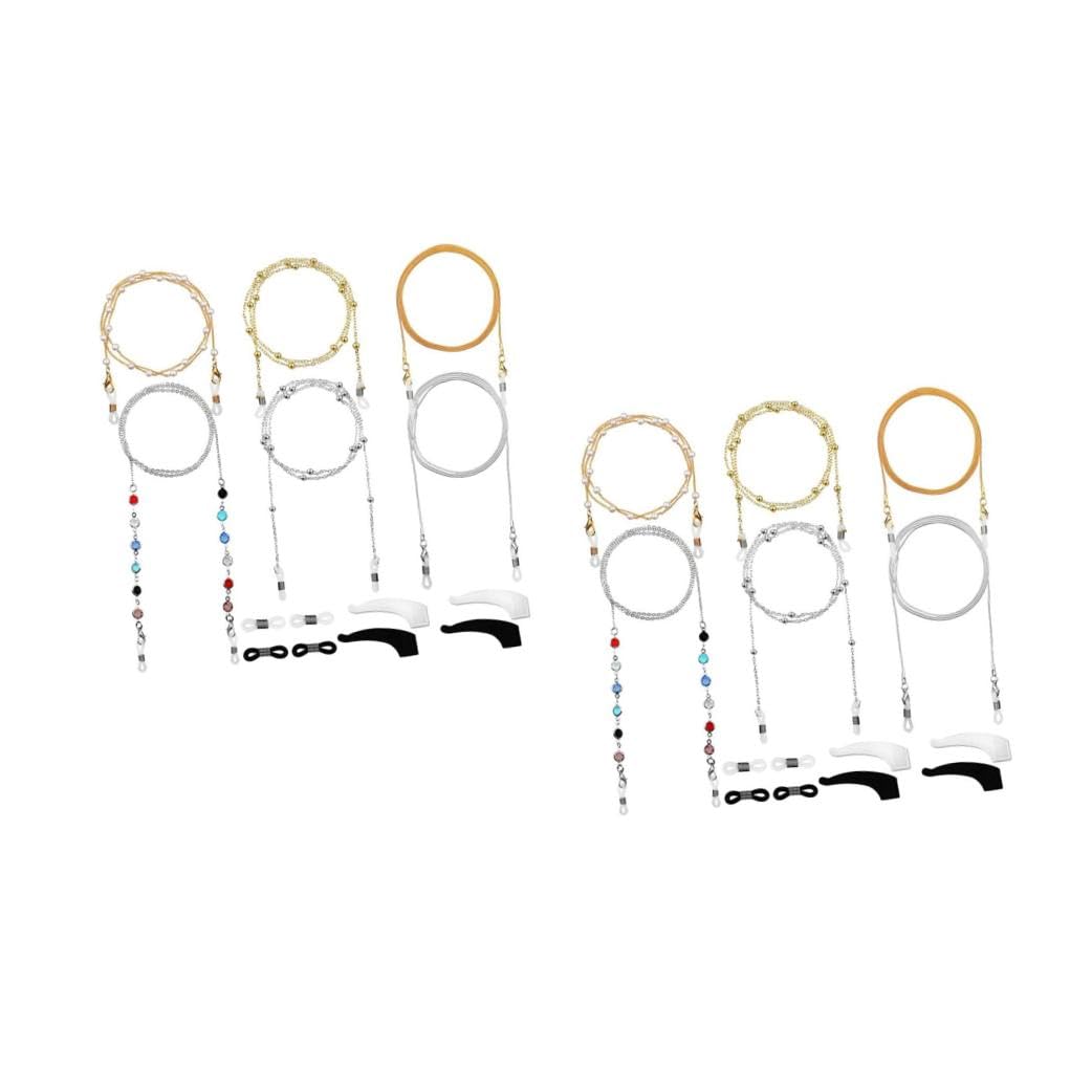 2juegos Cadenas De Perlas Para Gafas Ropas Antipérdida Ajustables Soportes Resistentes Para Anteojos y Gafas De Sol Accesorios Prácticos y Elegantes