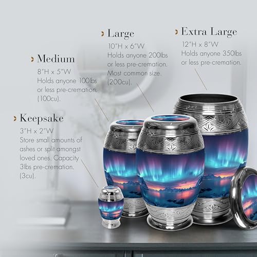 Image of Northern Aurora Cremation Urns for Human Ashes Adult Female Urns for Ashes