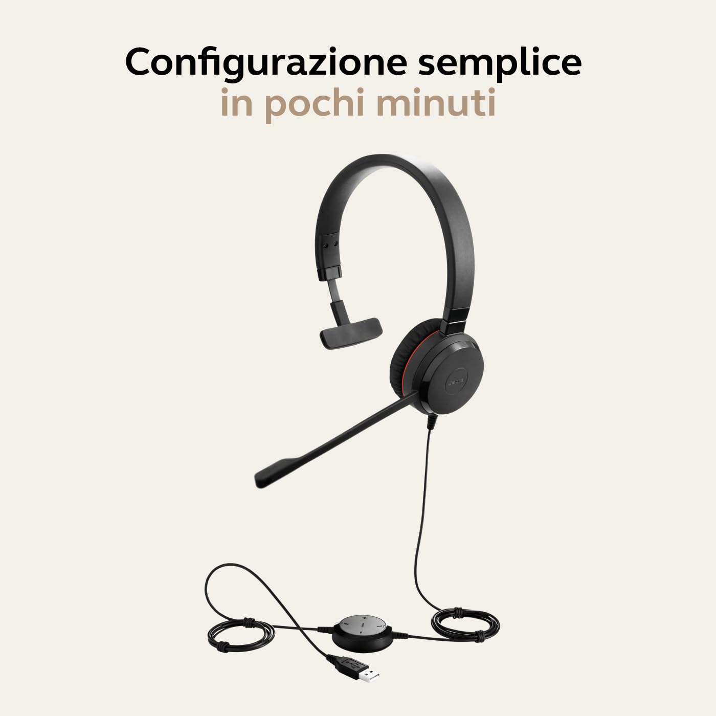 Jabra Evolve 30 II - Cuffie ad archetto, USB-C, Tutte le piattaforme, Mono, Evolve 30 II