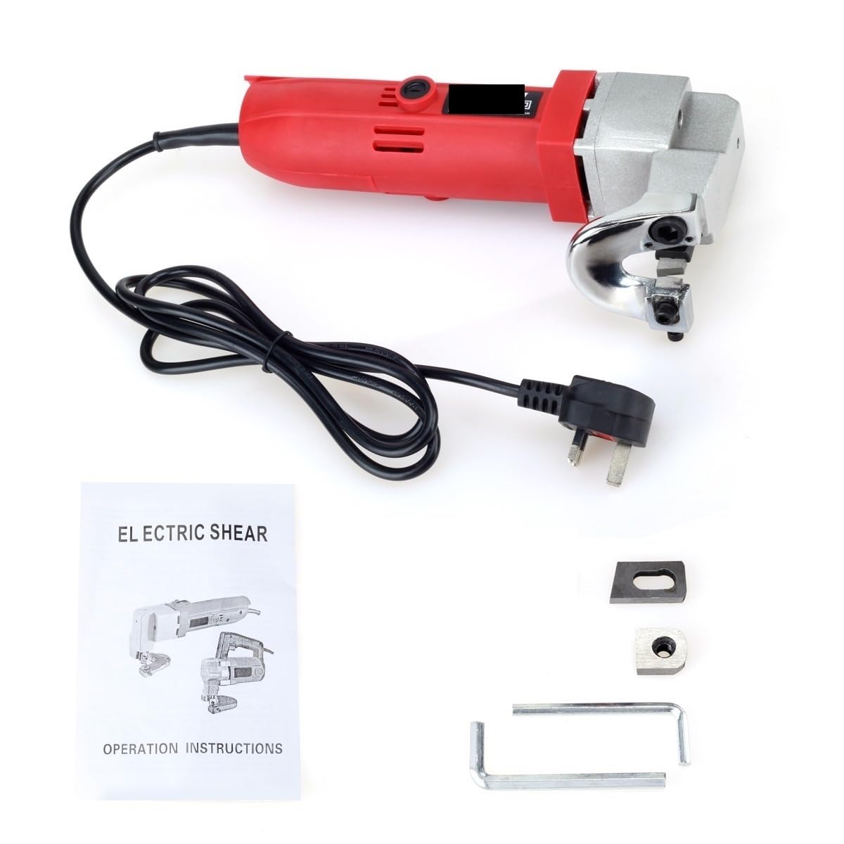 Tijeras de Esquilar, Tijera eléctrica de 580W, cortador cizalla chapa, capacidad corte 2,5mm, tijera for cortar placa Metal
