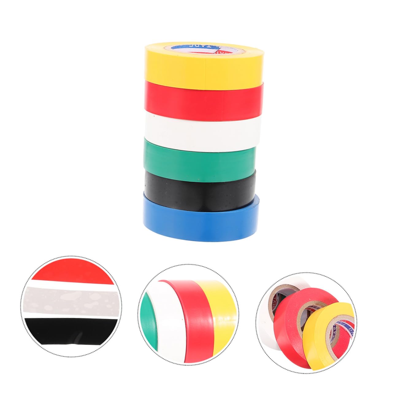 KOMBIUDA 12 rollos Cinta Aislante Eléctrica Resistente al Desgaste para Aislamiento y Reparación de Cables Hogar y Exterior