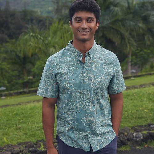 Reyn Spooner Men’s Tropical Leaves Hawaiian Aloha Shirt - Pullover4