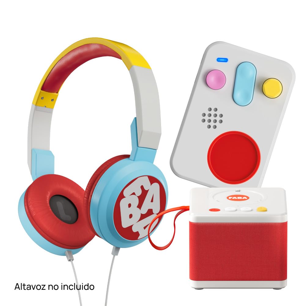 FABA Dudun Auriculares con Cable, niños de 3 a 10 años | ajustables, que pueden plegarse, limitación de sonido de 85dB