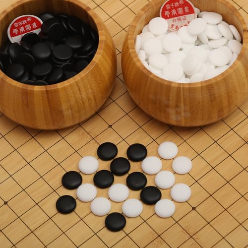 VPH Bamboo Go Game Set - Tablero reversible 19x19 miniatura 4