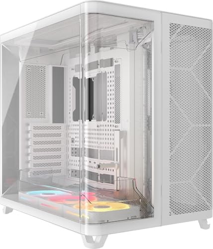CORSAIR AIR 5400 LX-R RGB iCUE Link Boîtier PC Triple Chambre Moyen-Tour Panoramique — Chambre Isolée pour AIO 360mm, Compatible Mères À Connexion...