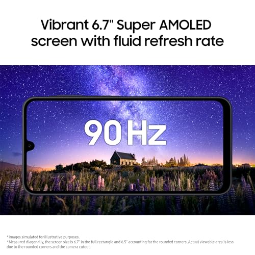 Samsung Galaxy A17 4G, AI Smartphone, Slim 7.5mm Frame, Large Screen Unlocked Phone, 50MP Camera, 128GB Storage, 4GB Memory, 5000 mAh Battery, Black, 3 Year Extended Warranty (UK Version)