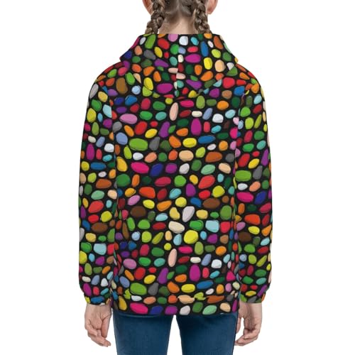 Pebble Colorful Kids Pullover Hoodies Boys Sweatshirts Girls Athletic Clothes with Pocket4