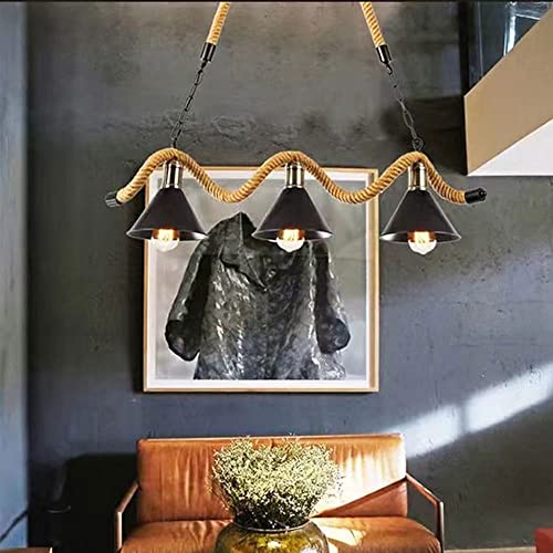 Lustre corde de chanvre E27 pour ambiance bistrot et restaurant