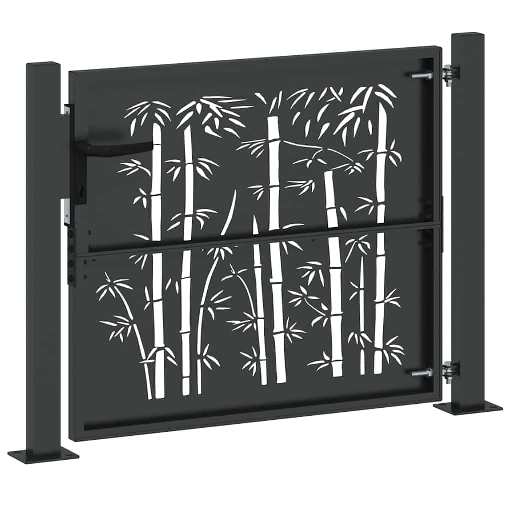 Brama ogrodowa 110 x 105 cm, czarna, z metalu