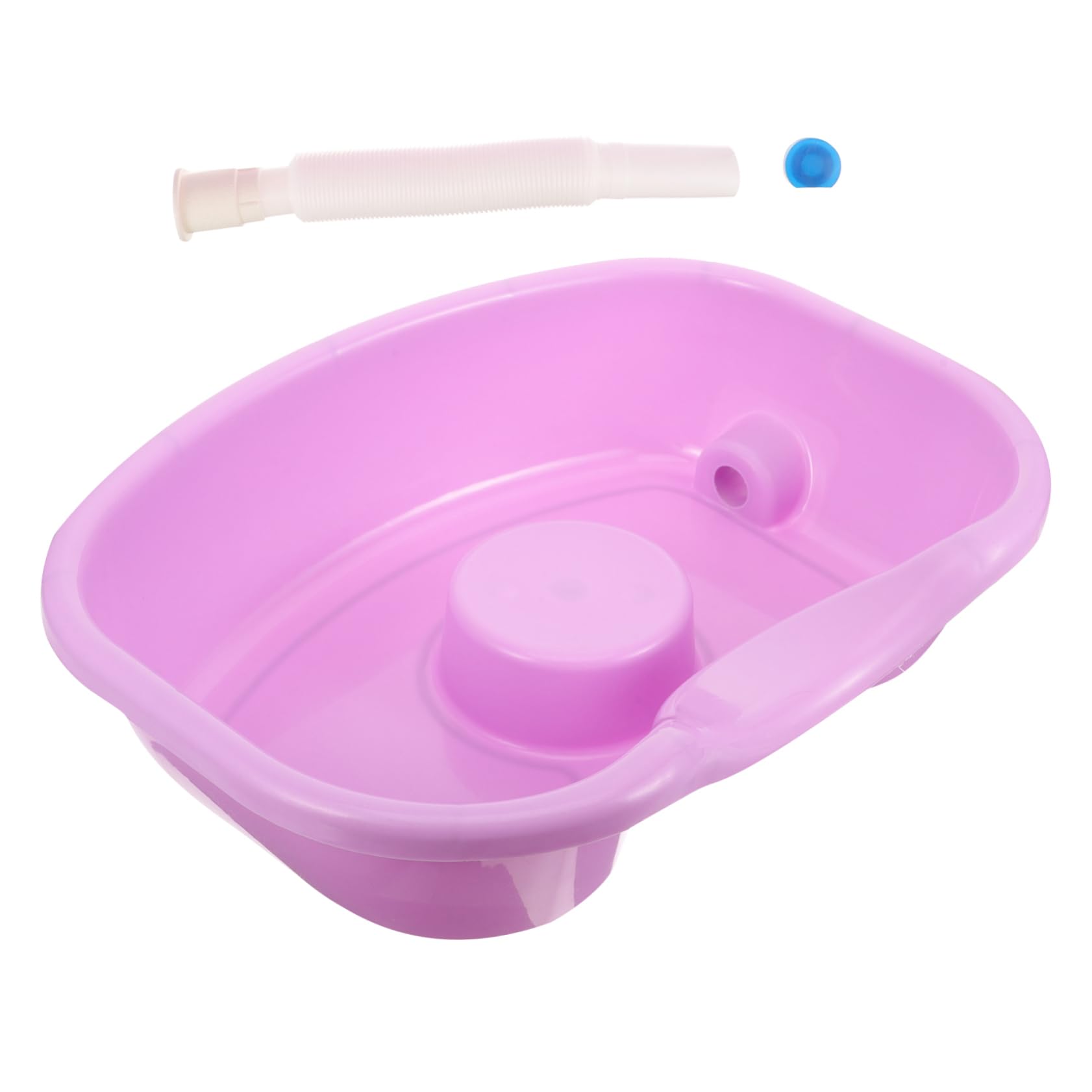 Lavatesta Portatile Porpora in Plastico per Adulti Mobilità Ridotta, Facile Lavaggio Chioma a Letto Poggiatesta Confortevole per Anziani e Disabili