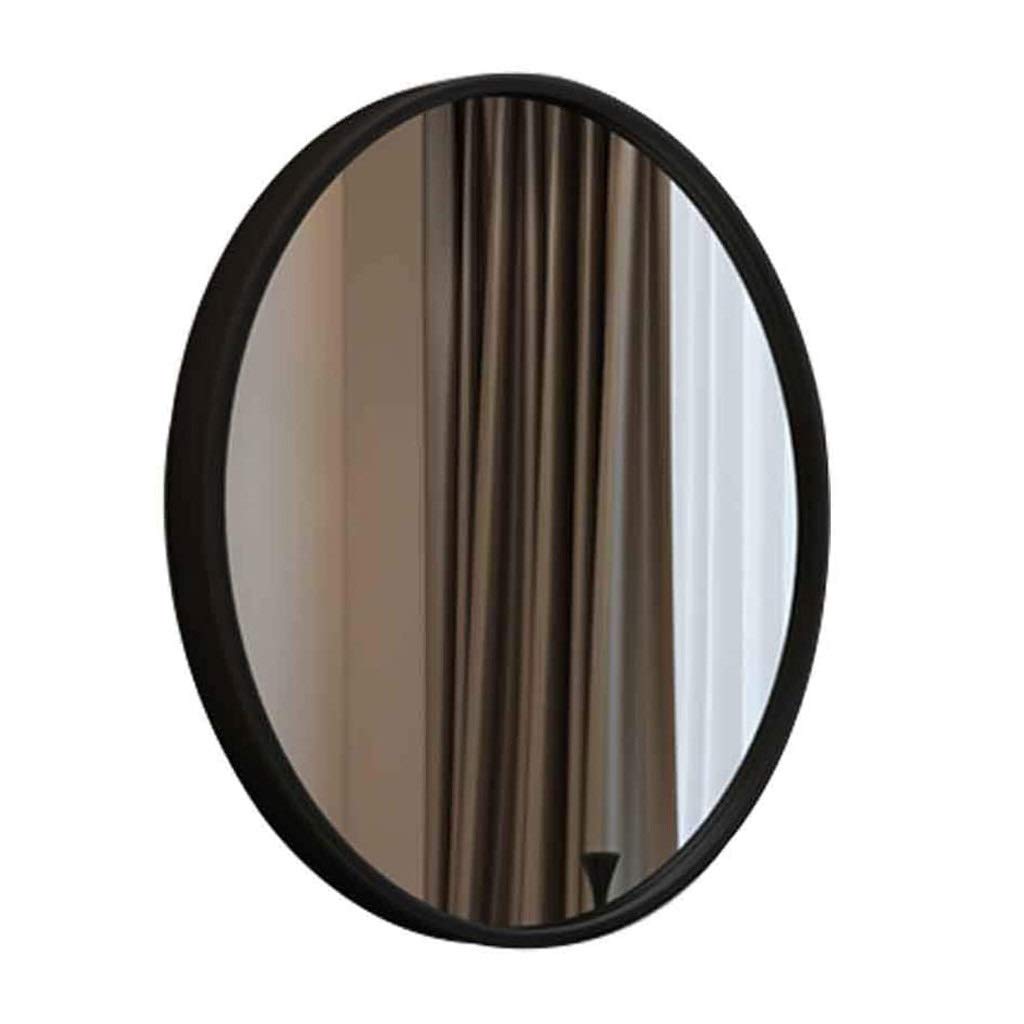 Specchio Espejo Redondo Grande para baño, Espejo Decorativo antiguo para comedor y Sala de estar, Espejo Redondo de Metal Negro (Tamaño: 40 cm)