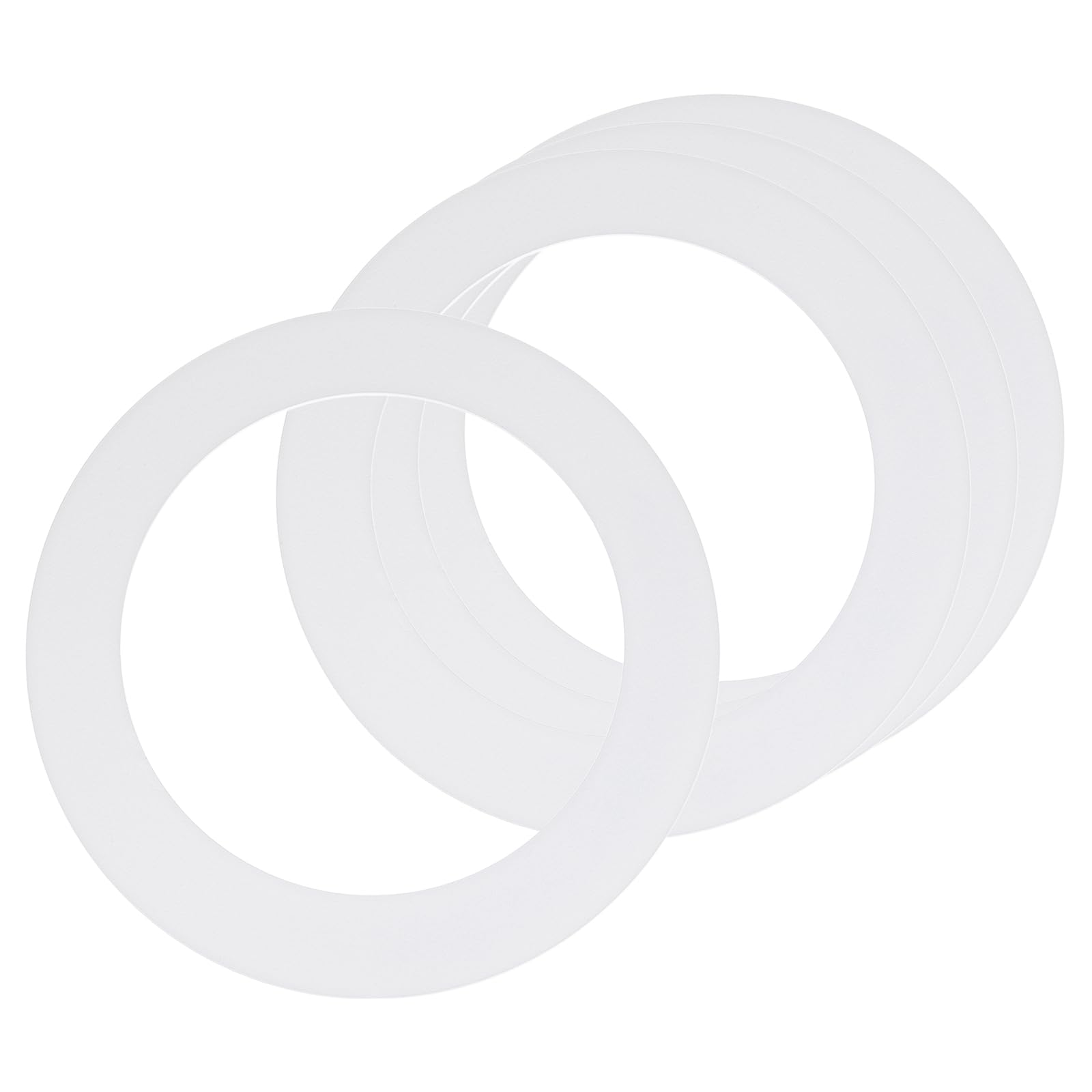 sourcing map 4Pack Goof Rings for 6" Recessed Lights, 6.3" ID 8.7" OD Steel Flat Goof Trim Ring Can Light Cover Plate Flush Mount Can Converter for Ceiling Wall Hole Decorative, Matte White