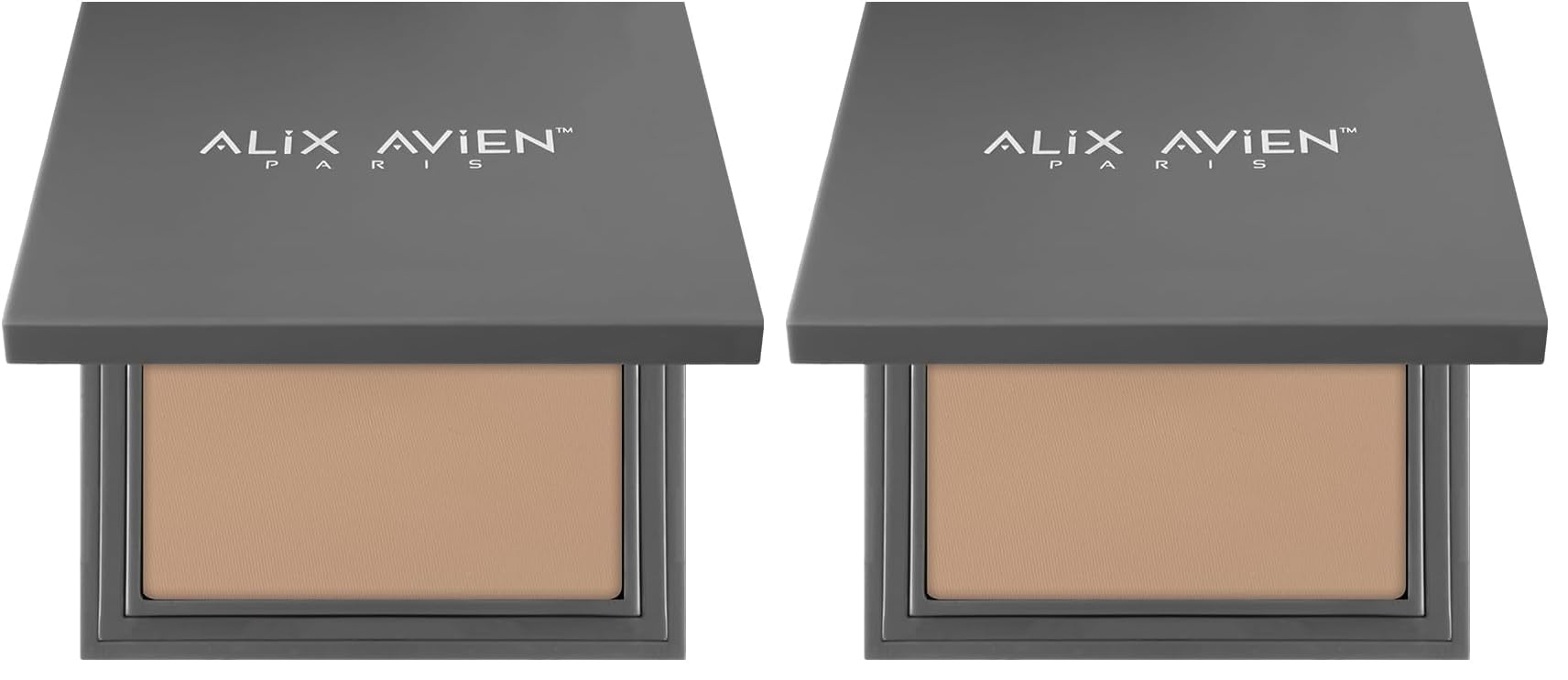 ALIX AVIEN Kompakt Pudra - 12 Saate Kadar Kalıcılık - Soğuk-nötr Cilt Alt Tonu - Compact Powder 11 Caramel (2 paketi)