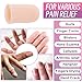 VARMDUKKE 14pcs Finger Protector Cots, Silicone Finger Support Sleeves, Reusable Finger Bandage for Wounds, Short Thumb Guard Fingertips Protector for Finger Cracking Pain Relief (Beige)