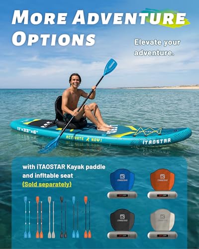 Image of iTAOSTAR Lead 12' x 35 inch /11' x 33 inch Stand Up Paddle Board, Inflatable SUP Board with 5 Fins Stable Design fo Youth, All Skill Levels, Lakes, Oceans