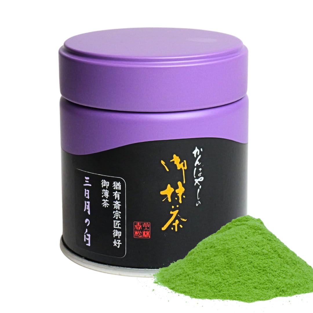 Amazon.co.jp: 上林春松本店 抹茶 三日月の白 20g缶（Mikazuki no