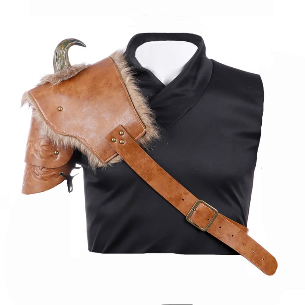 Armadura De Hombro Steampunk Medieval De Cuero Sintético Y Metal Ajustable – Para Cosplay Y Halloween