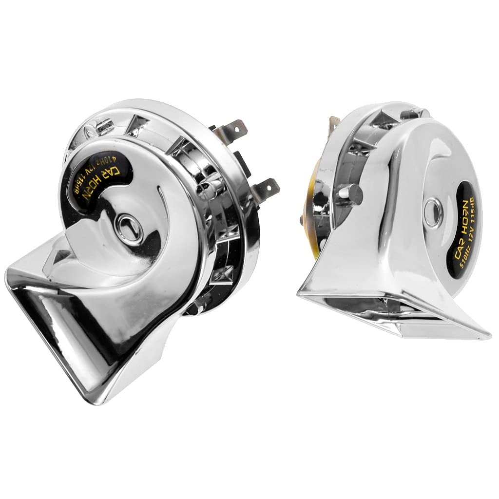 Bocina Moto Juego de bocina de caracol de aire de 2 piezas 12V 4A Tono dual Coche Barco Camión Sirena Caracol gemelo Bocina Coche