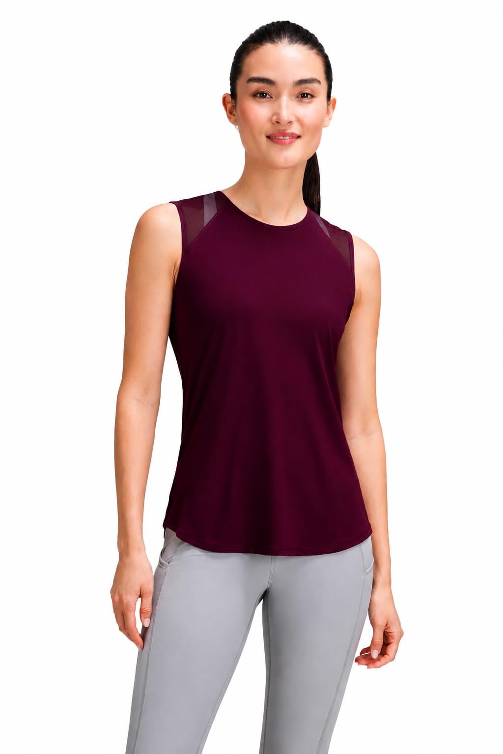 ap'pulse Women's Sleeveless Shoulder Mesh T-Shirt-picture-22