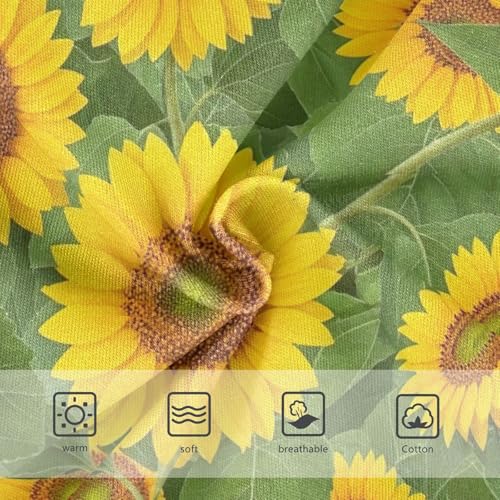 Toddler Briefs, Yellow Sunflowers Cotton Girls Underwear, 2T–8 Years3