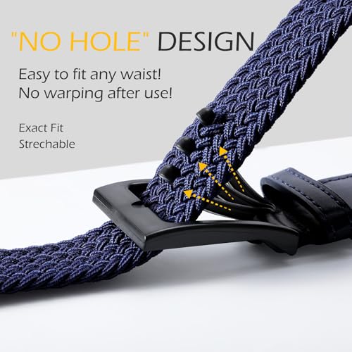 VONMELLI Nickle Free No Metal Belt for Men, TSA Approved Hypoallergenic Elastic Stretch Braided Belt Men3