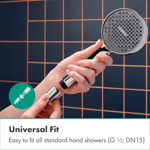 Image of hansgrohe Metaflex shower hose 1.60 m, anti-kink and flexible, chrome effect coil wrap 28266000