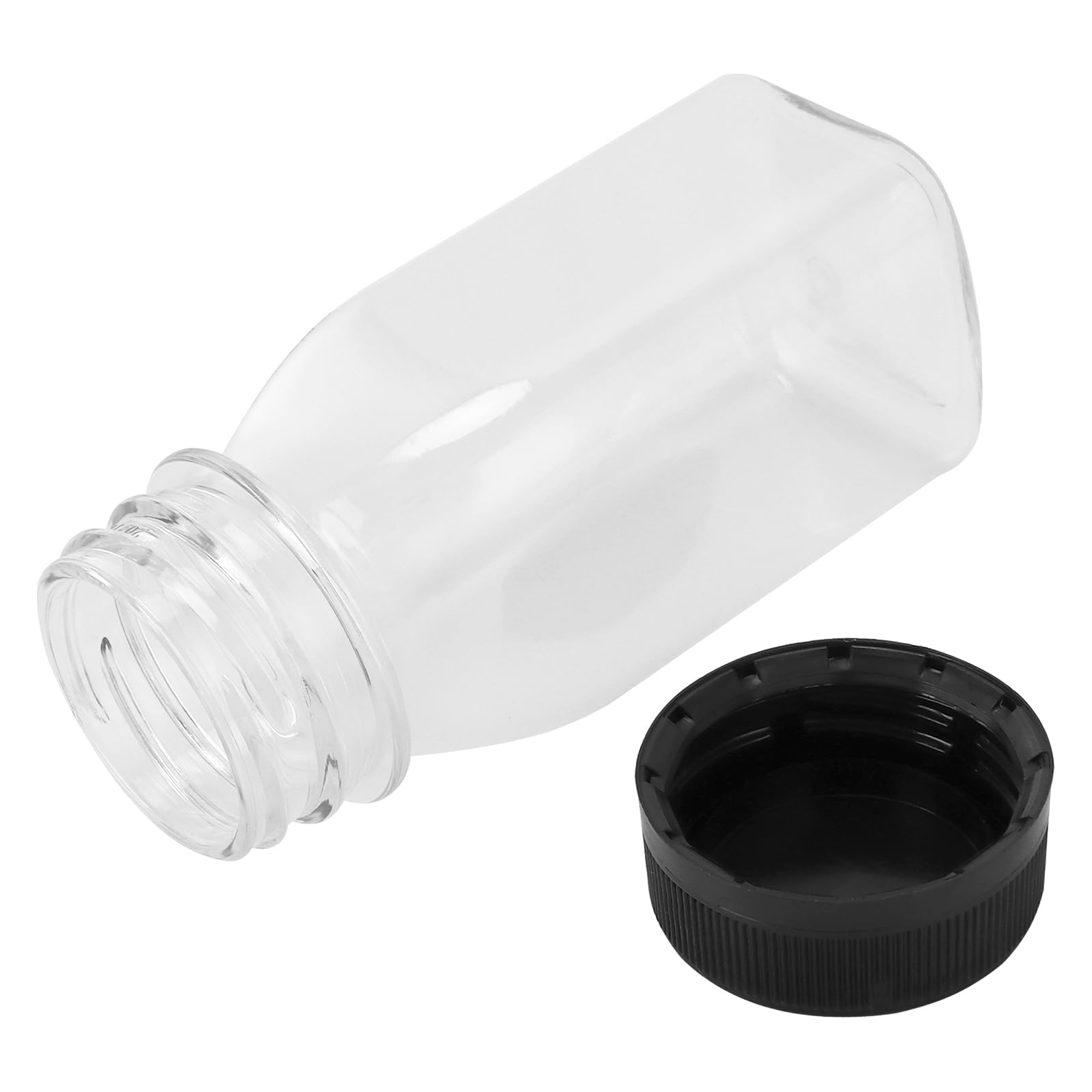 Lot de 40 petites bouteilles en plastique de 120 ml avec couvercles pour lait, eau, jus et boissons