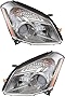 Evan-Fischer Headlight Set Compatible with 2008 Nissan Maxima Left Driver and Right Passenger Side Halogen With bulb(s)