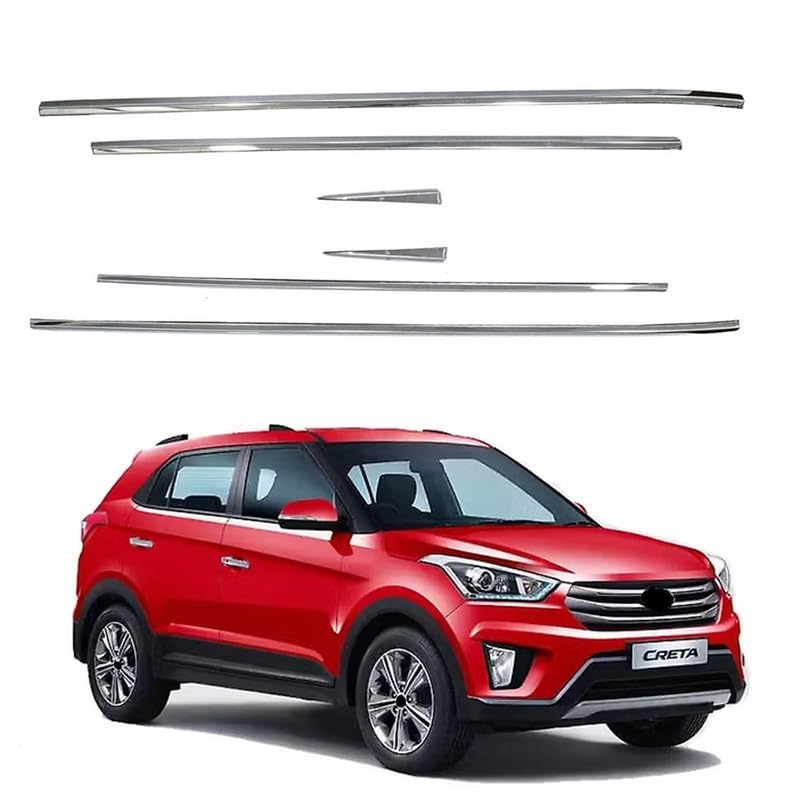 AutoDream Car Window Lower Garnish Stainless Steel Chrome Finishing for Hyundai Creta 2015 Set of 6PCS-image-29