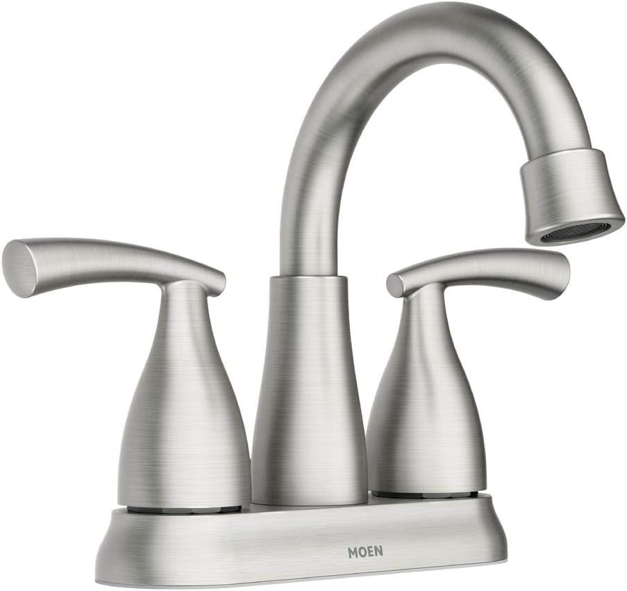 Moen Essie 2-Handle 4 in. CENTERSET Bathroom Faucet in SPOT Resist Brushed Nickel 84128SR