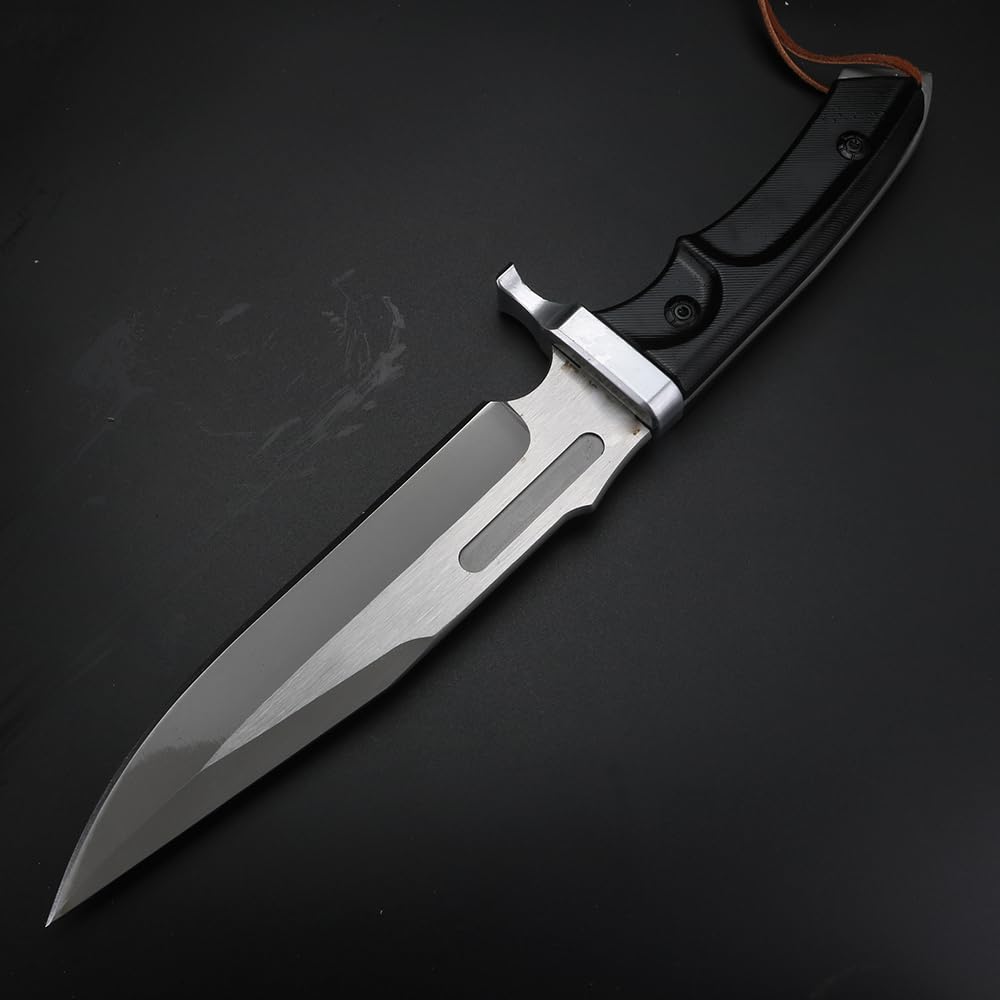 Feste Klinge Survival Band PU Box Weihnachtsgeschenk für Männer feststehendes Messer Whole Tang Outdoor knife Camping knife Geschenk für Männer, Messerserie