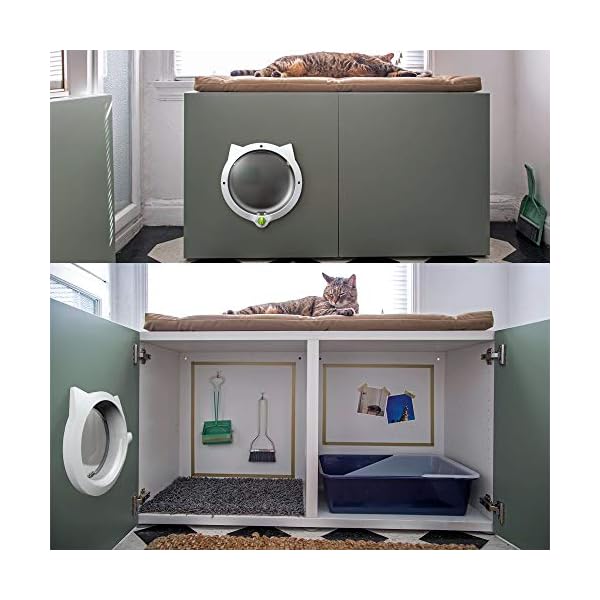 LYNX Cat Door for Pets 4 Way Locking Cat Flap for Interior Doors